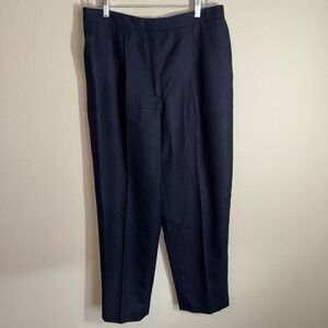Charter Club Pure Wool Women’s Pleated Dress Pants Blue